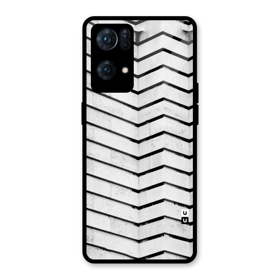 Wall Zig Zag Glass Back Case for Oppo Reno7 Pro 5G
