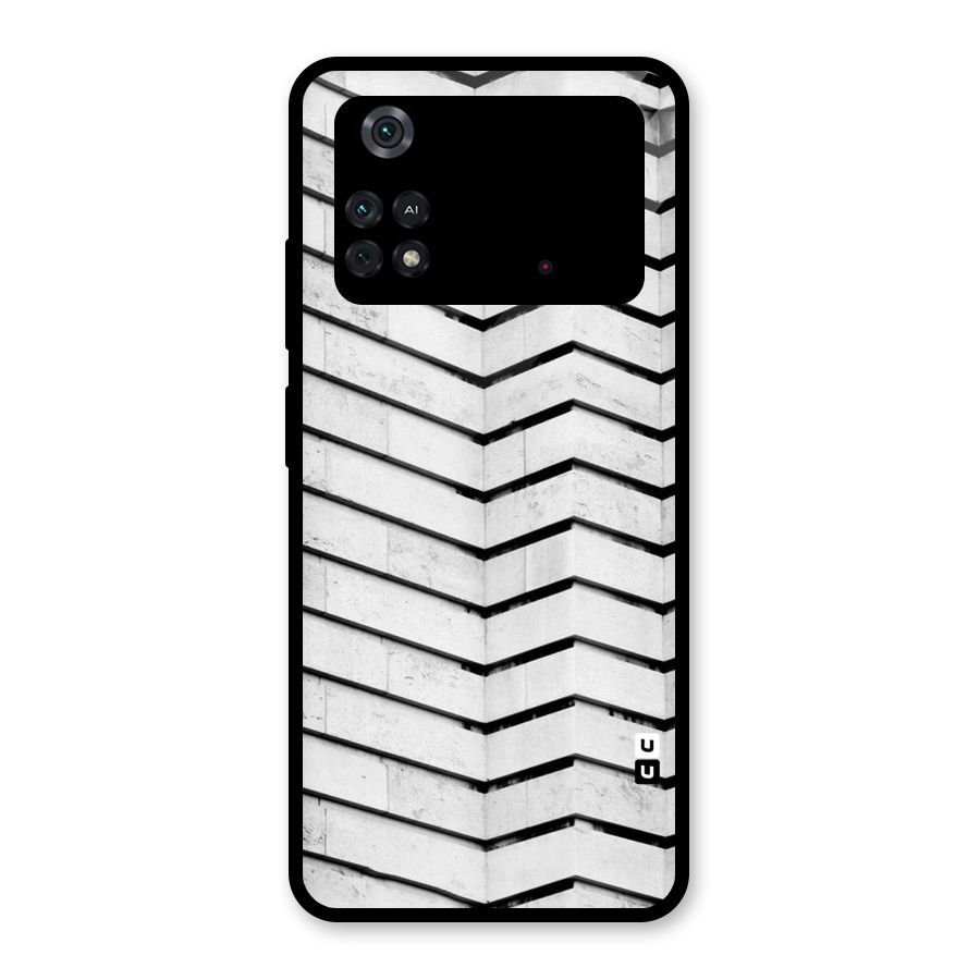 Wall Zig Zag Glass Back Case for Poco M4 Pro 4G