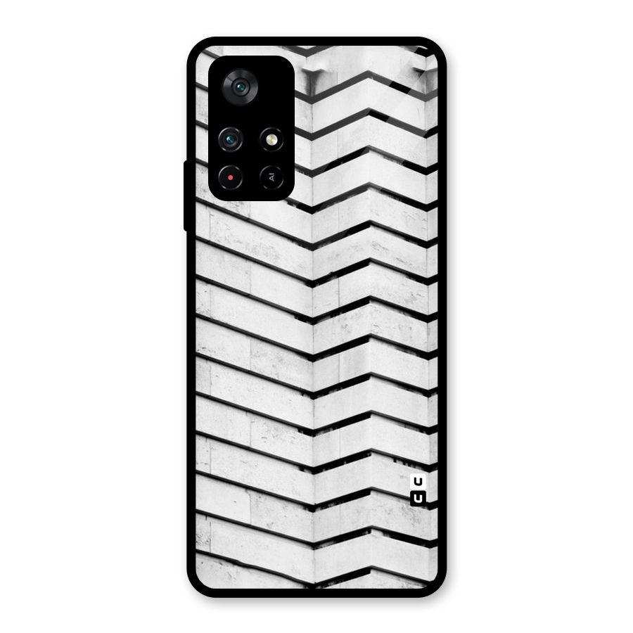 Wall Zig Zag Glass Back Case for Poco M4 Pro 5G