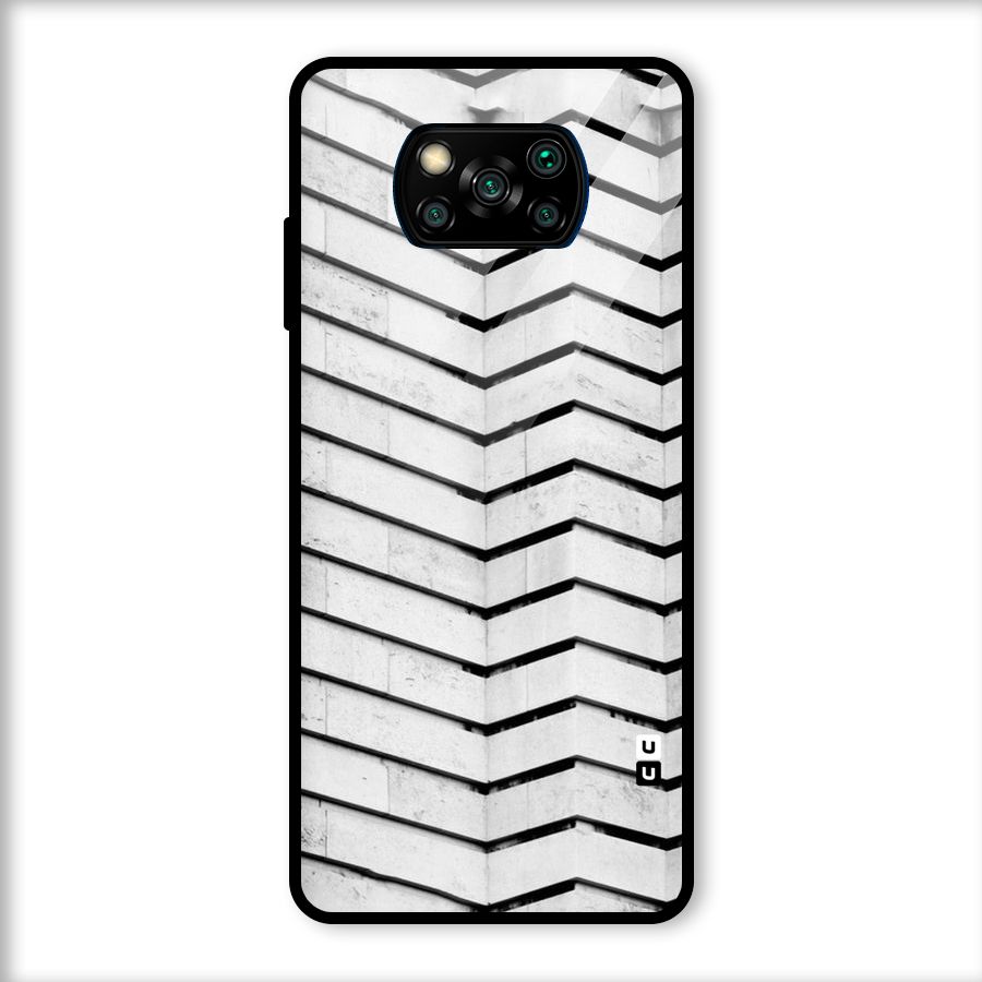 Wall Zig Zag Glass Back Case for Poco X3