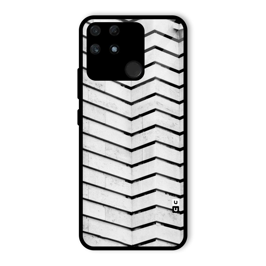Wall Zig Zag Glass Back Case for Realme Narzo 50A