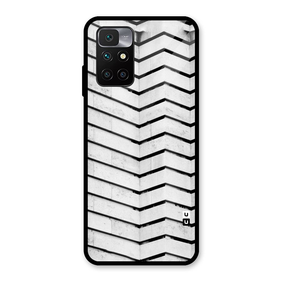 Wall Zig Zag Glass Back Case for Redmi 10 Prime