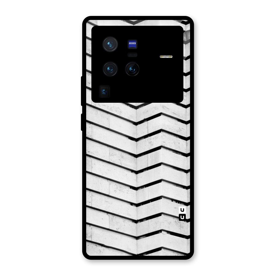 Wall Zig Zag Glass Back Case for Vivo X80 Pro