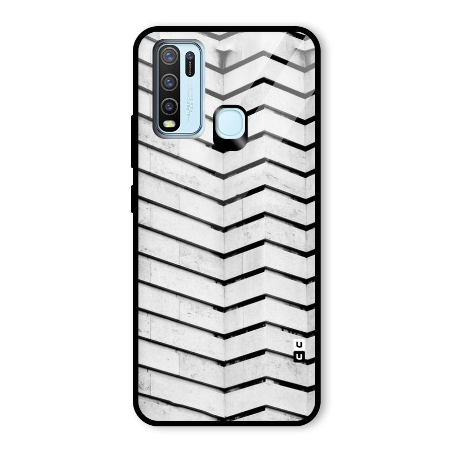 Wall Zig Zag Glass Back Case for Vivo Y30