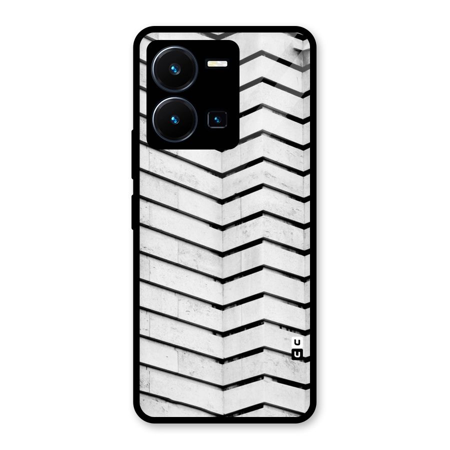 Wall Zig Zag Glass Back Case for Vivo Y35