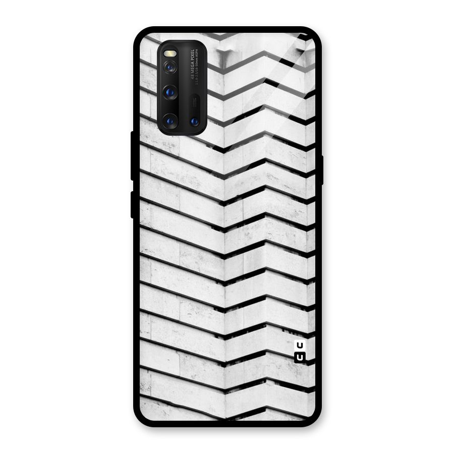 Wall Zig Zag Glass Back Case for Vivo iQOO 3