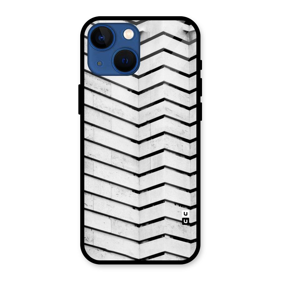 Wall Zig Zag Glass Back Case for iPhone 13 Mini