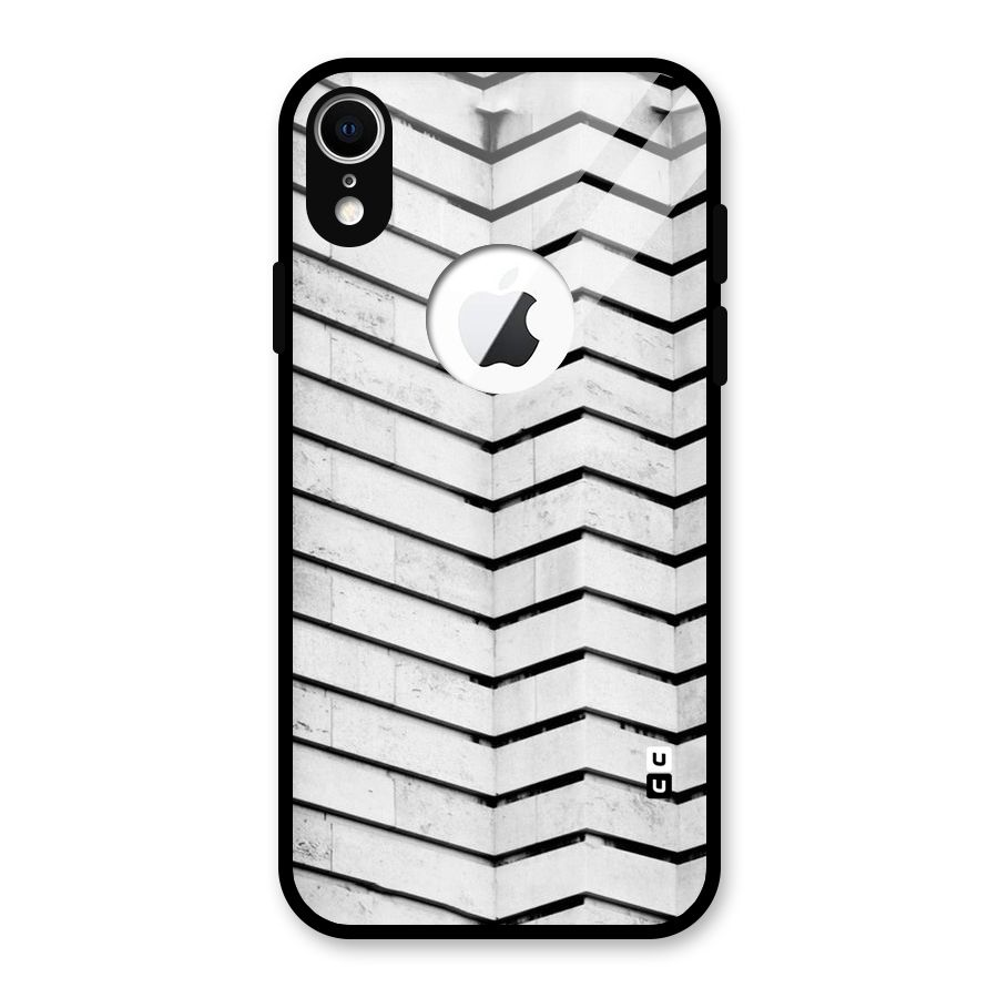 Wall Zig Zag Glass Back Case for iPhone XR Logo Cut