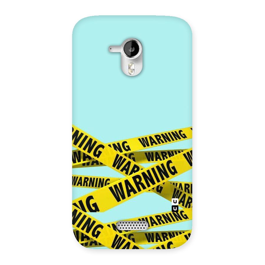 Warning Design Back Case for Micromax Canvas HD A116