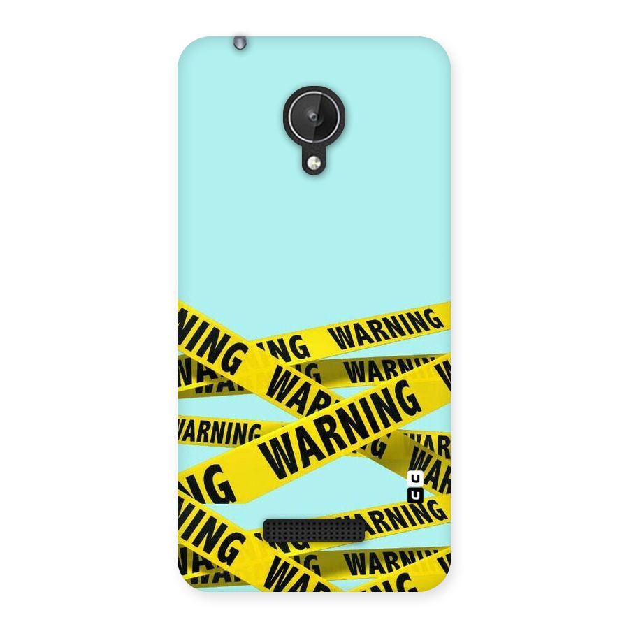 Warning Design Back Case for Micromax Canvas Spark Q380