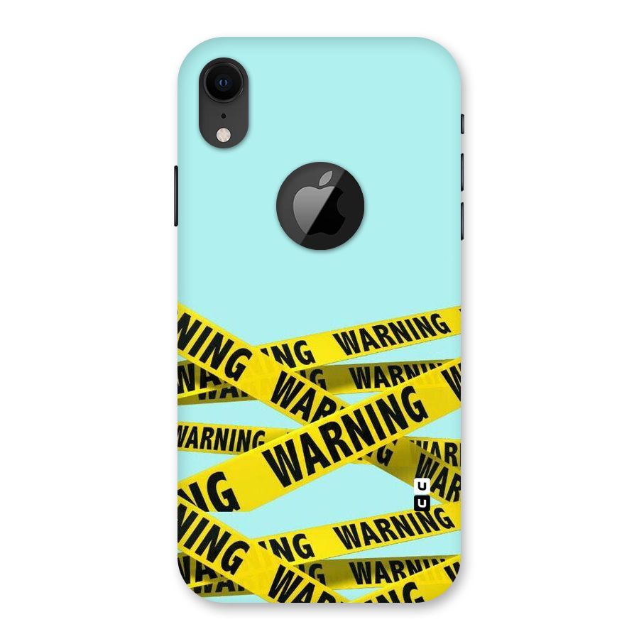 Warning Design Back Case for iPhone XR Logo Cut