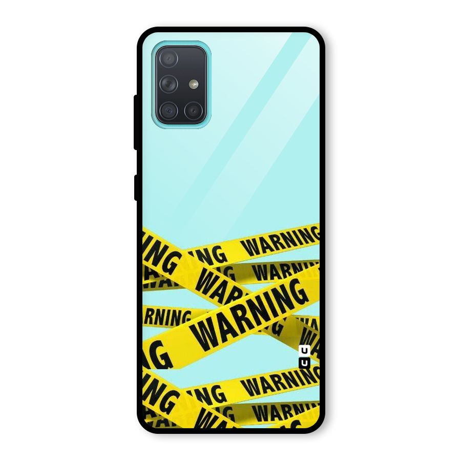 Warning Design Glass Back Case for Galaxy A71