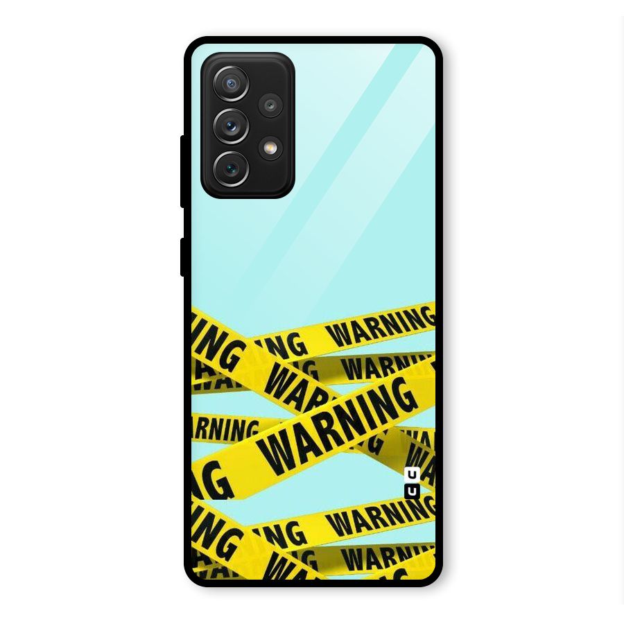 Warning Design Glass Back Case for Galaxy A72
