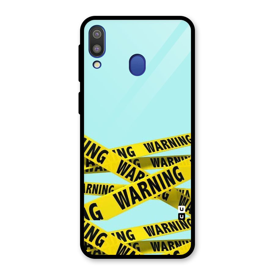 Warning Design Glass Back Case for Galaxy M20