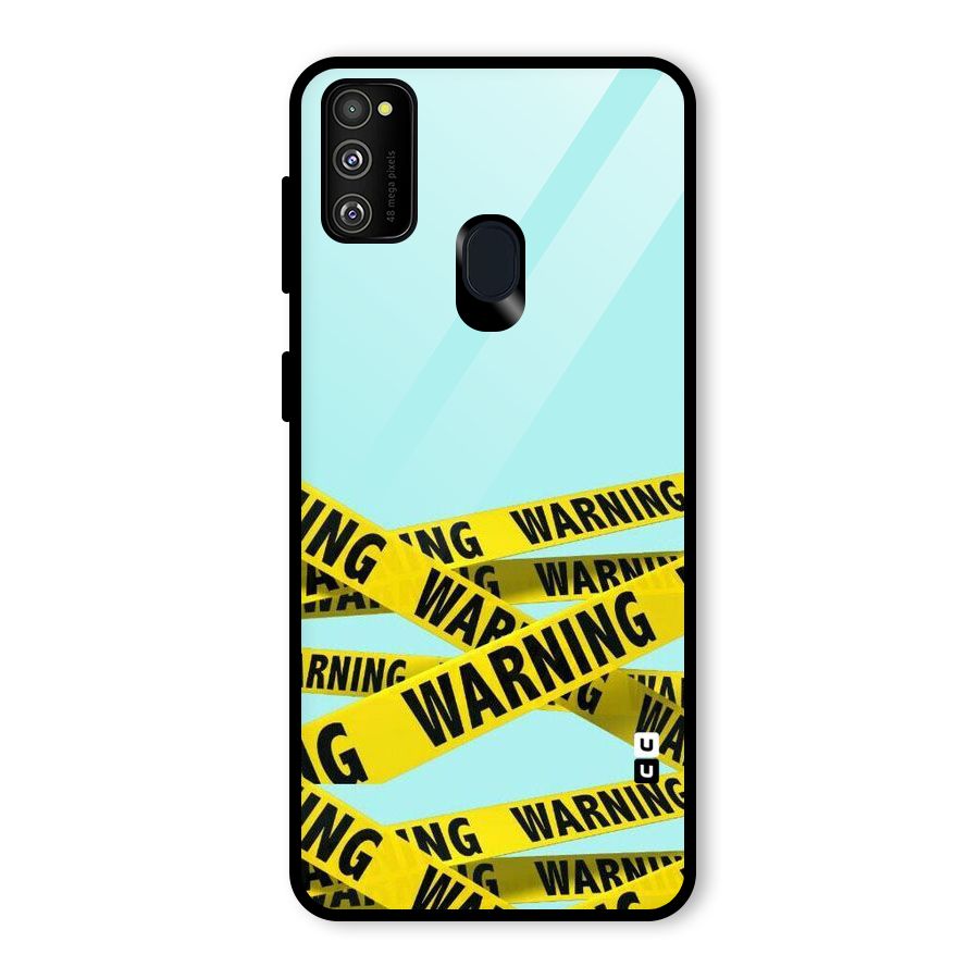 Warning Design Glass Back Case for Galaxy M30s