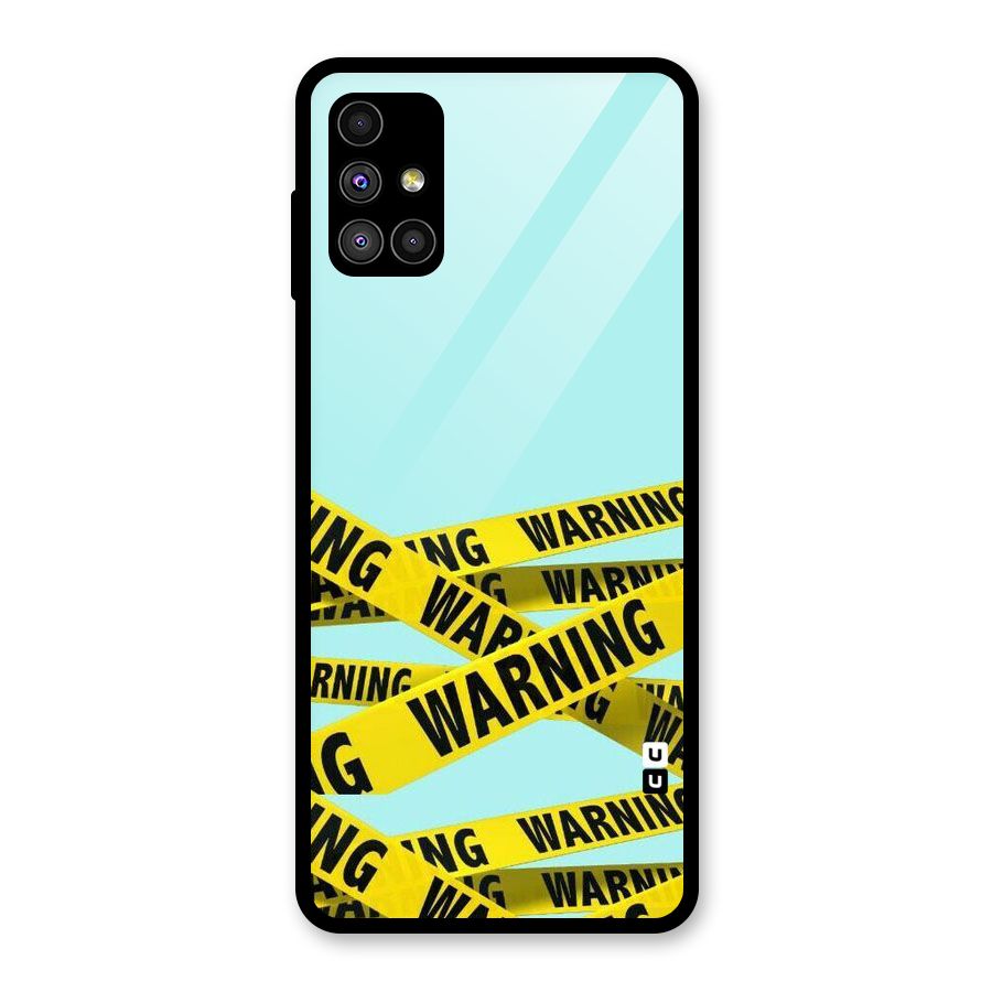 Warning Design Glass Back Case for Galaxy M51