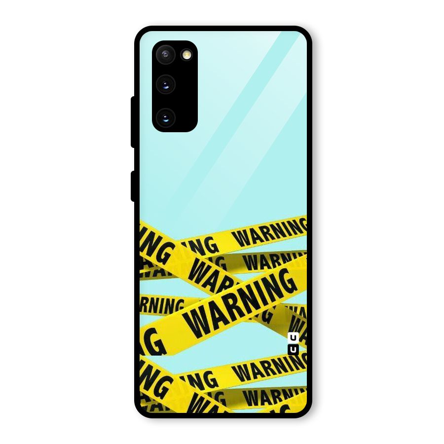 Warning Design Glass Back Case for Galaxy S20 FE 5G