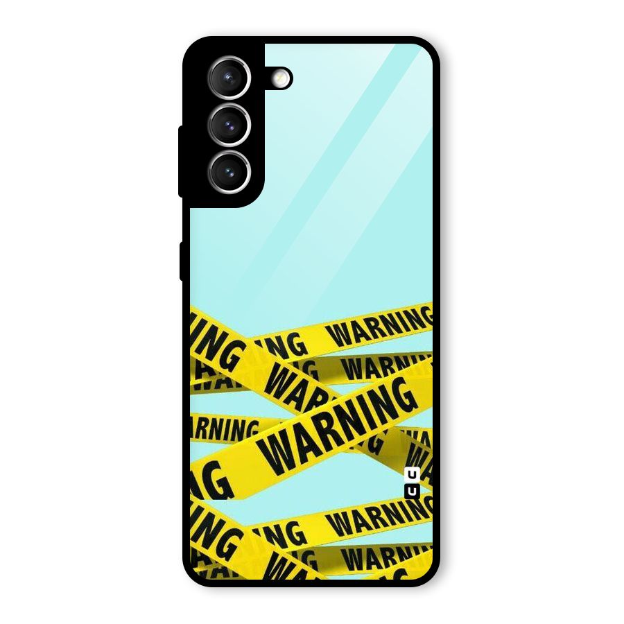 Warning Design Glass Back Case for Galaxy S21 5G