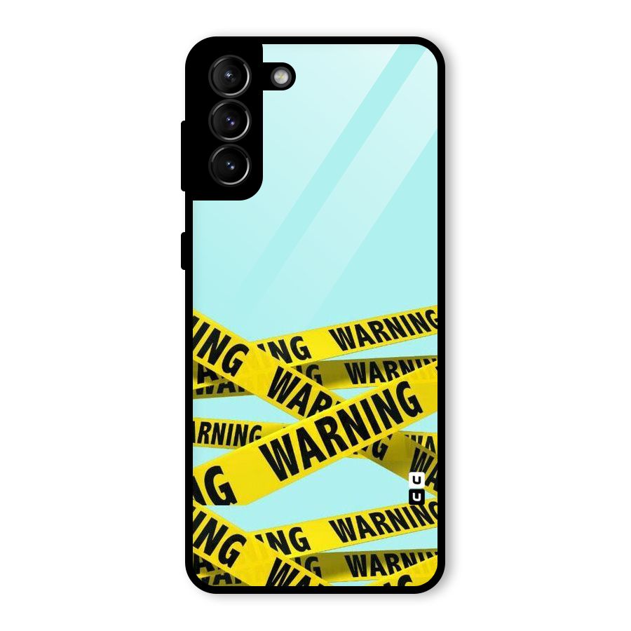 Warning Design Glass Back Case for Galaxy S21 Plus