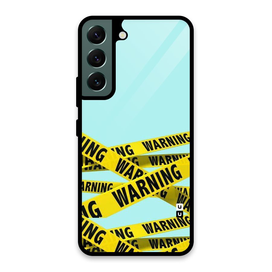 Warning Design Glass Back Case for Galaxy S22 5G