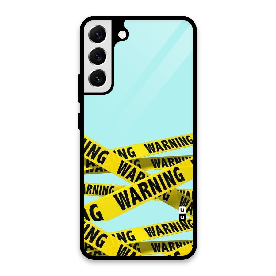 Warning Design Glass Back Case for Galaxy S22 Plus 5G