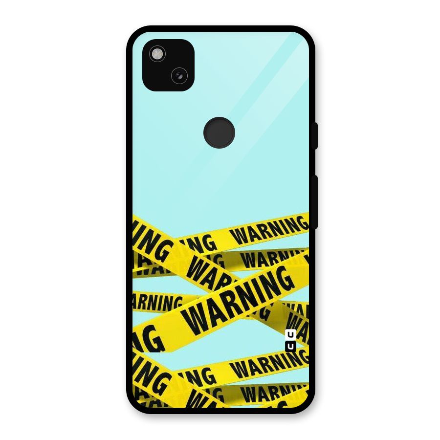 Warning Design Glass Back Case for Google Pixel 4a