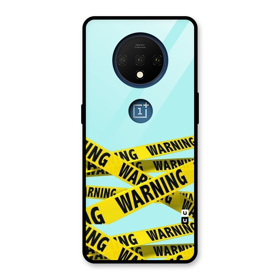 Warning Design Glass Back Case for OnePlus 7T