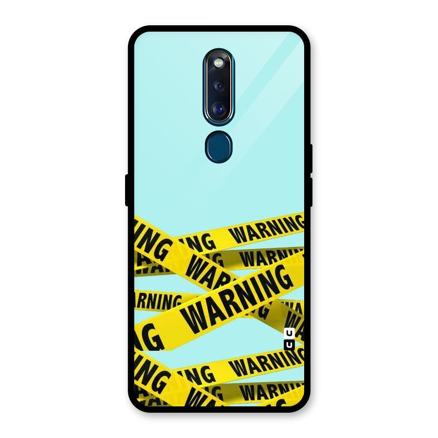 Warning Design Glass Back Case for Oppo F11 Pro