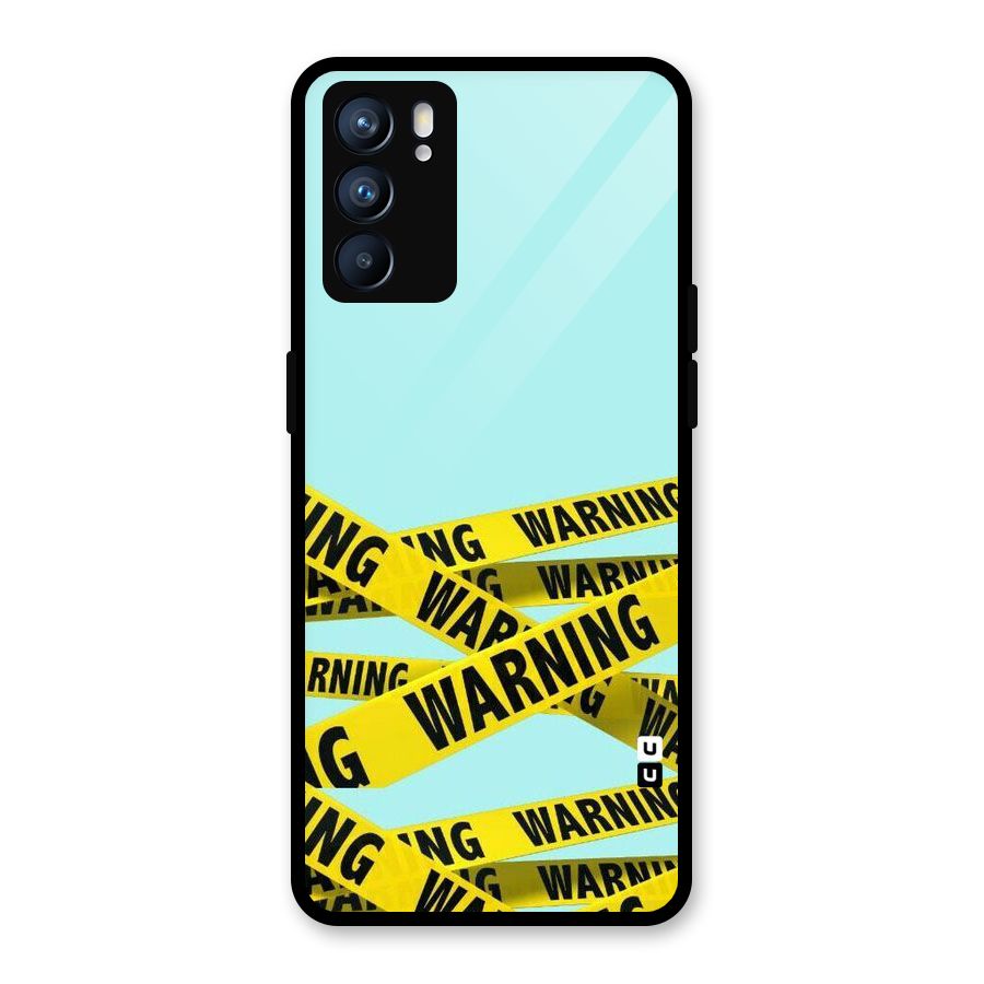 Warning Design Glass Back Case for Oppo Reno6 5G