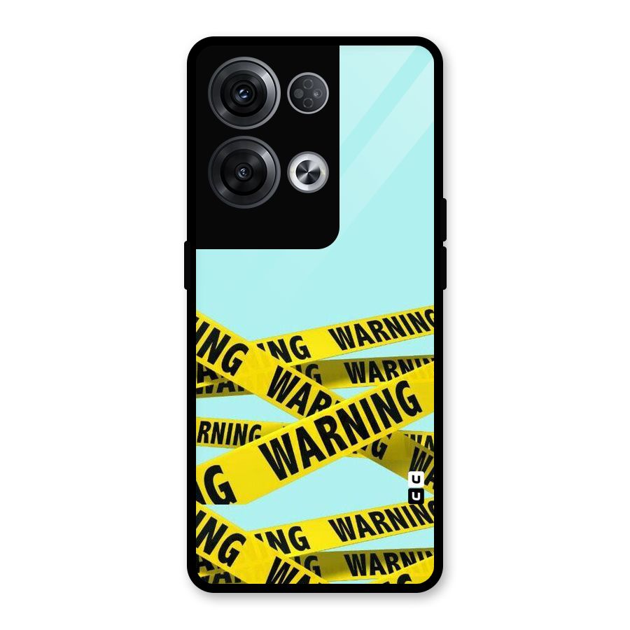 Warning Design Glass Back Case for Oppo Reno8 Pro 5G