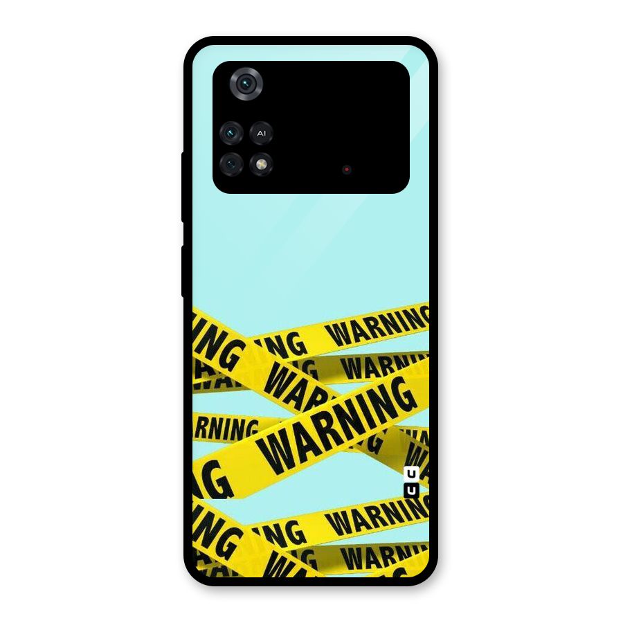 Warning Design Glass Back Case for Poco M4 Pro 4G