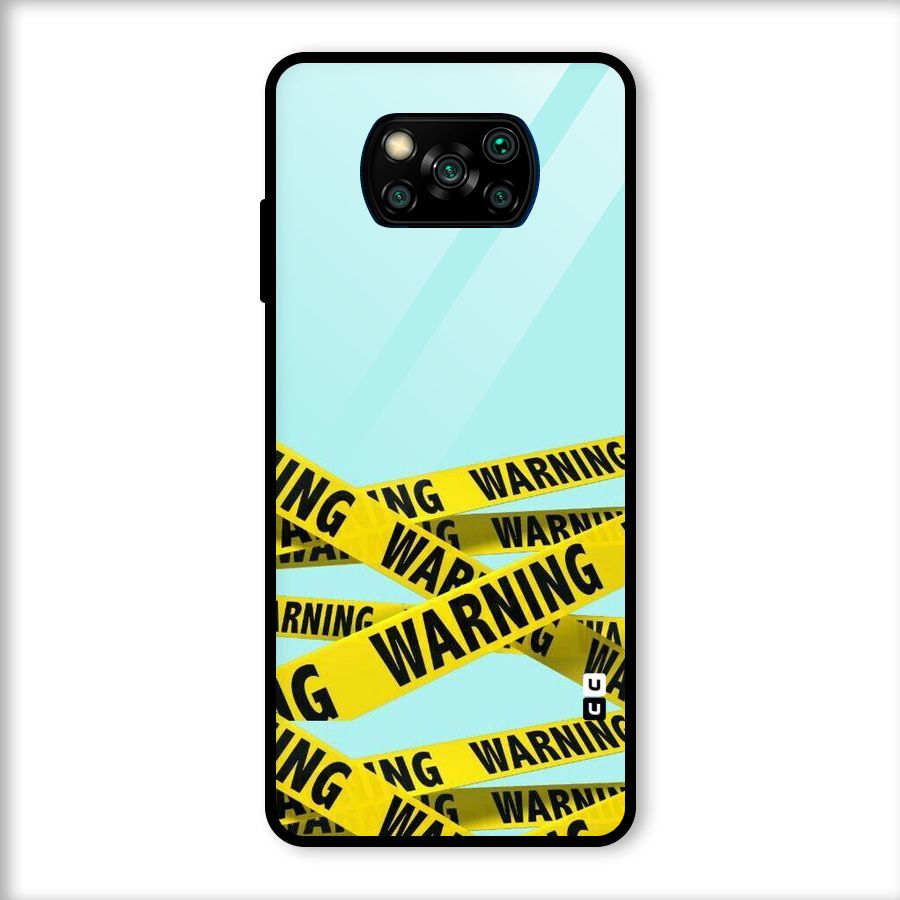 Warning Design Glass Back Case for Poco X3