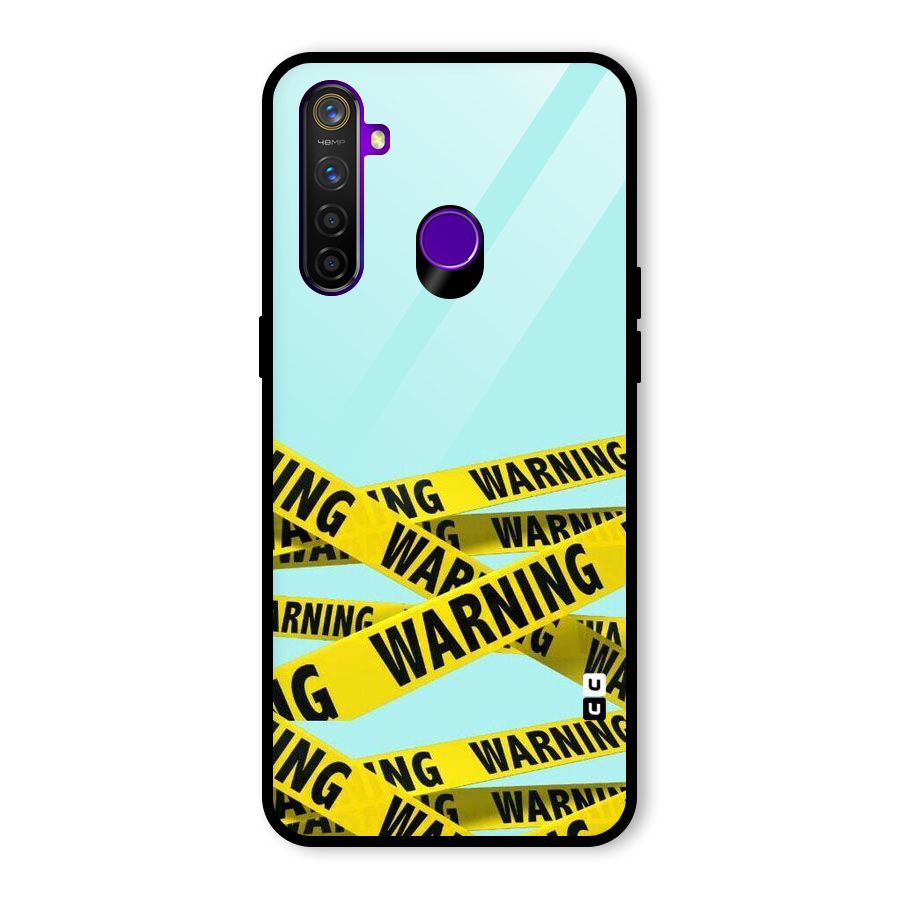 Warning Design Glass Back Case for Realme 5 Pro