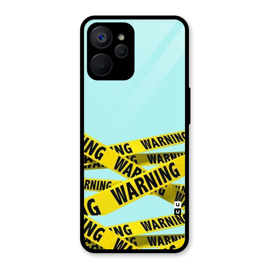 Warning Design Glass Back Case for Realme 9i 5G