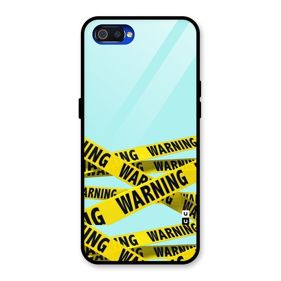 Warning Design Glass Back Case for Realme C2