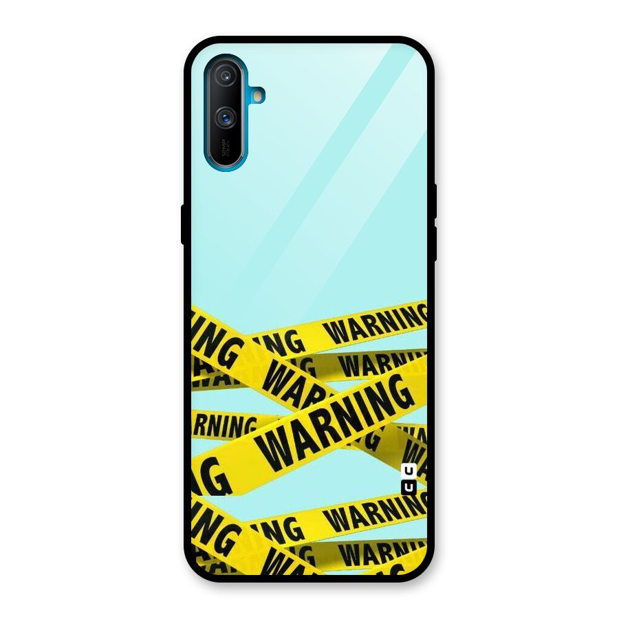 Warning Design Glass Back Case for Realme C3