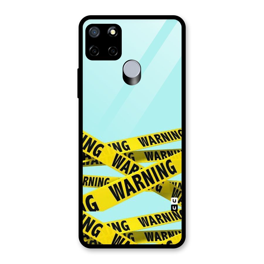 Warning Design Glass Back Case for Realme Narzo 20