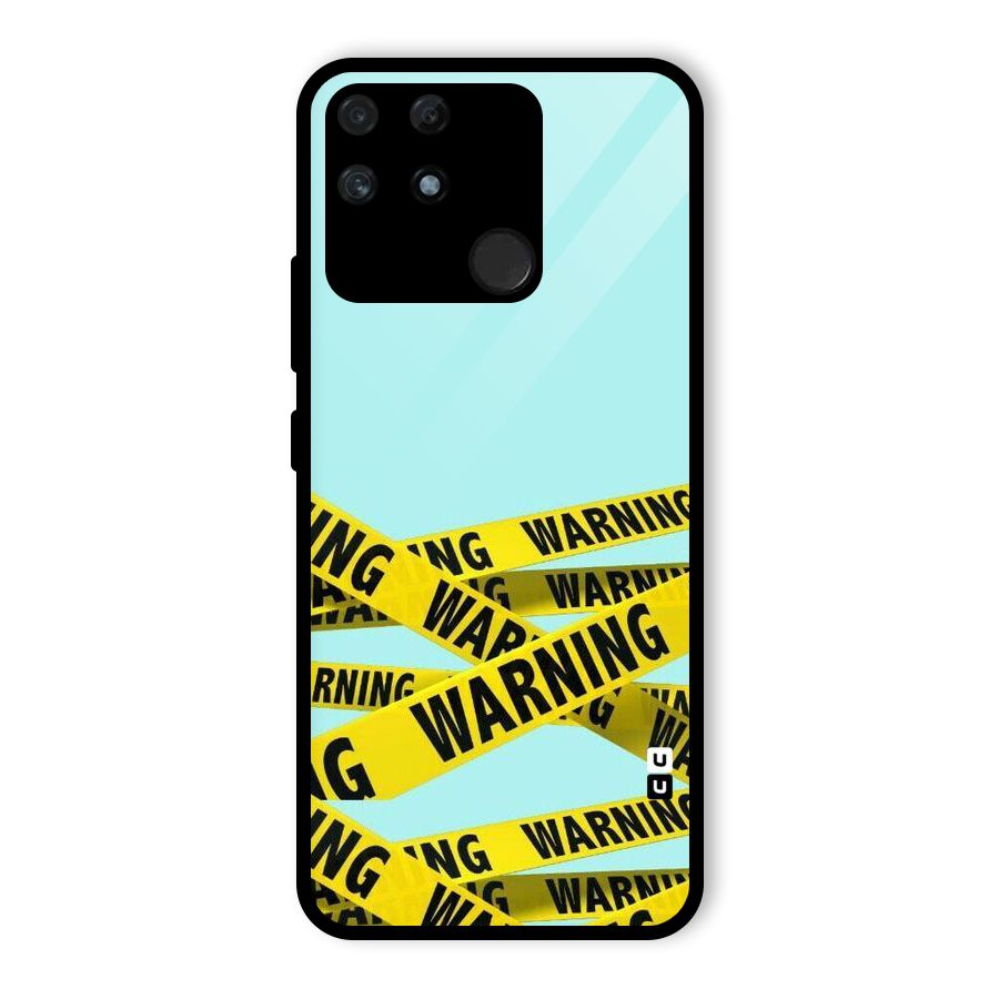 Warning Design Glass Back Case for Realme Narzo 50A