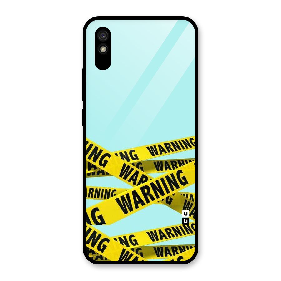 Warning Design Glass Back Case for Redmi 9A