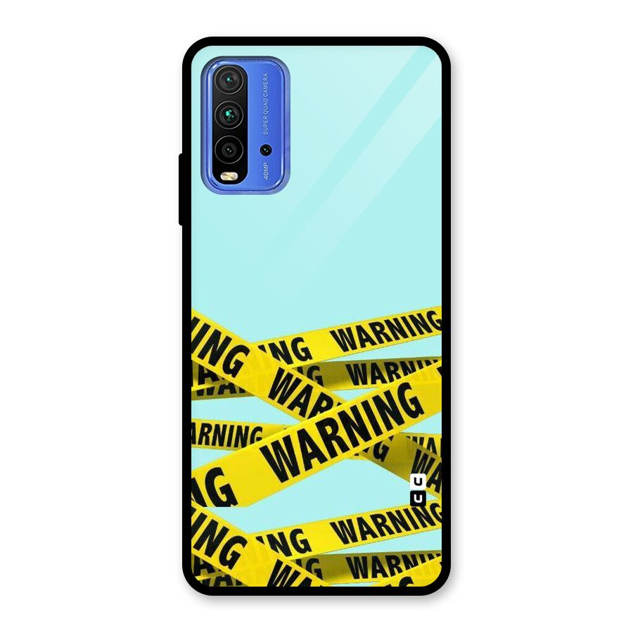 Warning Design Glass Back Case for Redmi 9 Power