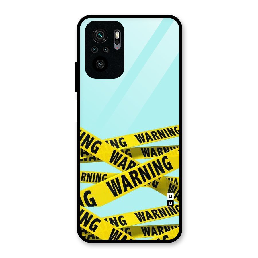 Warning Design Glass Back Case for Redmi Note 10S