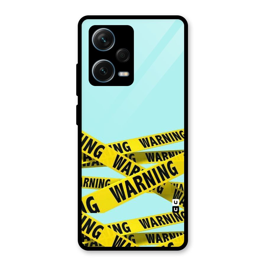 Warning Design Glass Back Case for Redmi Note 12 Pro Plus 5G
