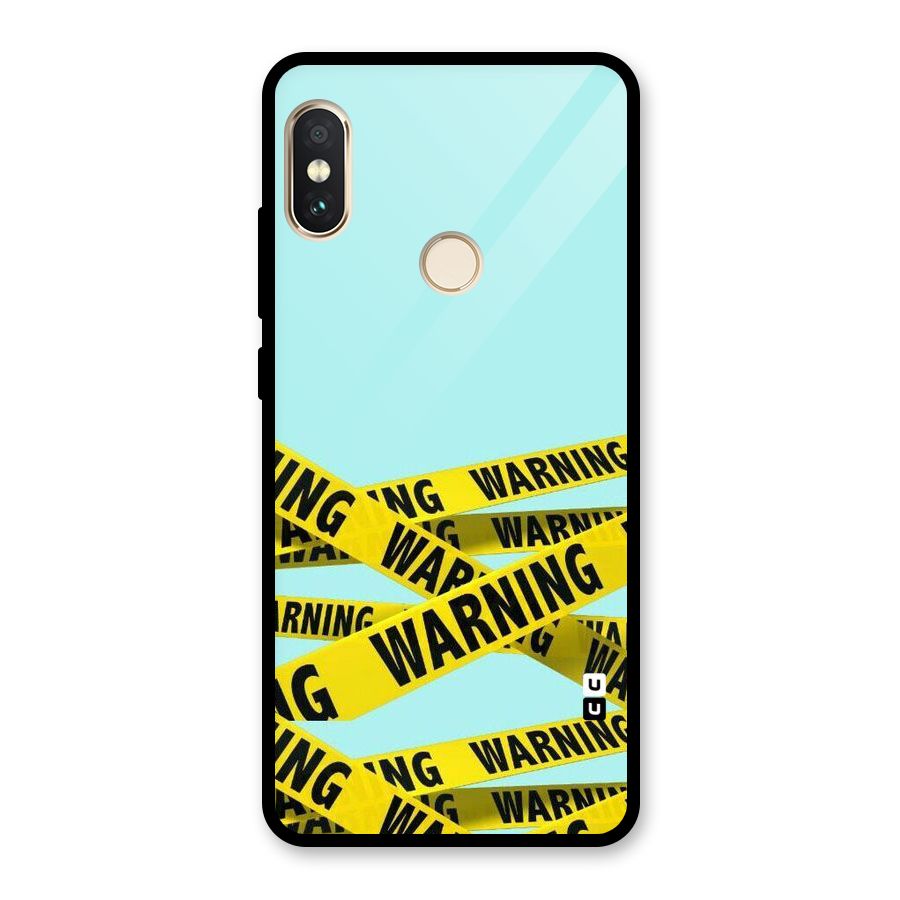 Warning Design Glass Back Case for Redmi Note 5 Pro
