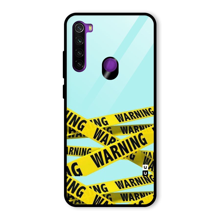 Warning Design Glass Back Case for Redmi Note 8