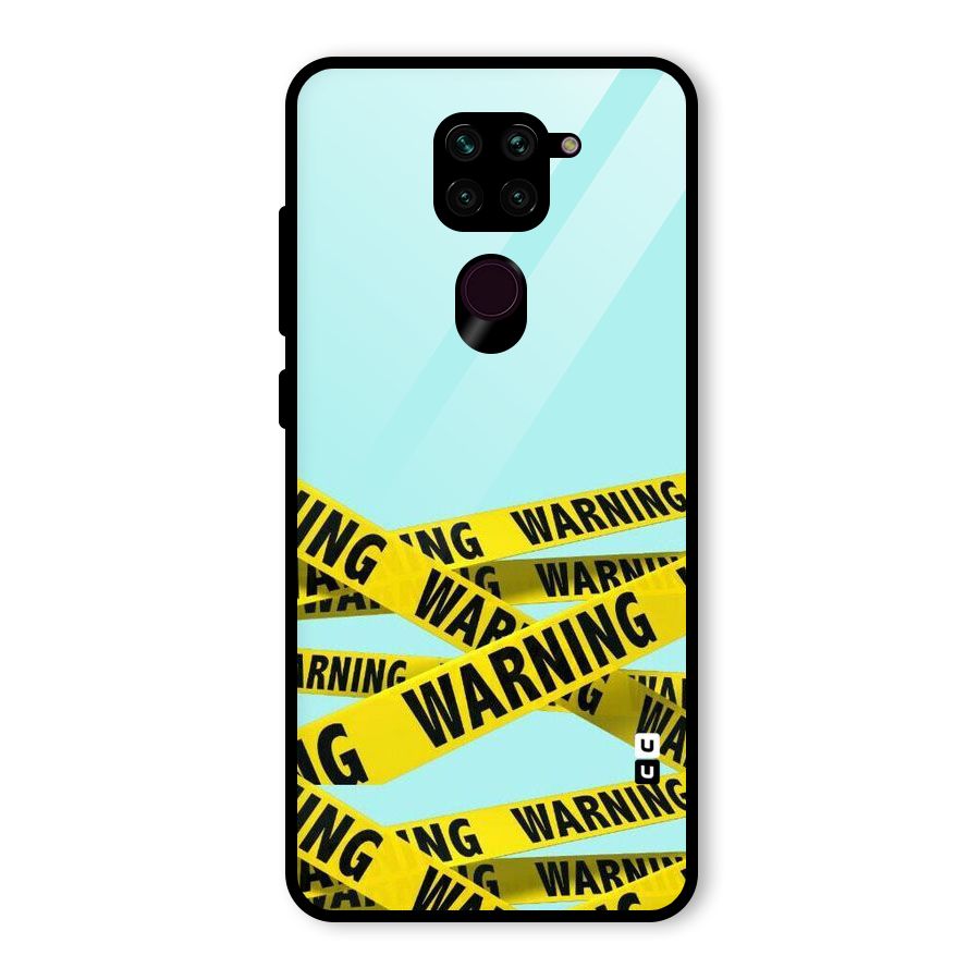 Warning Design Glass Back Case for Redmi Note 9