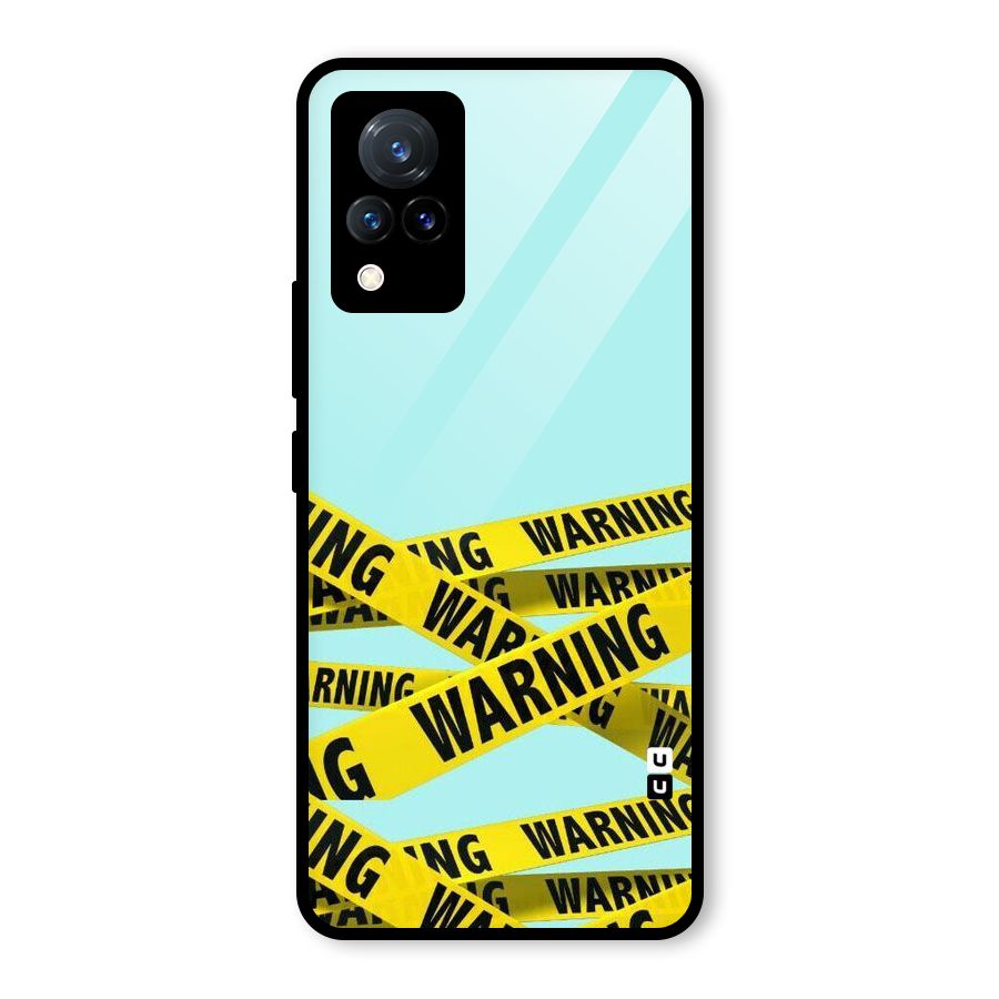 Warning Design Glass Back Case for Vivo V21 5G