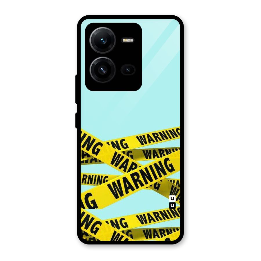 Warning Design Glass Back Case for Vivo V25