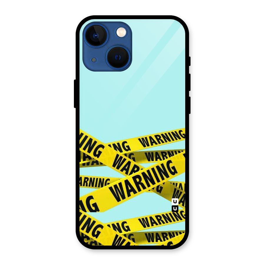 Warning Design Glass Back Case for iPhone 13 Mini