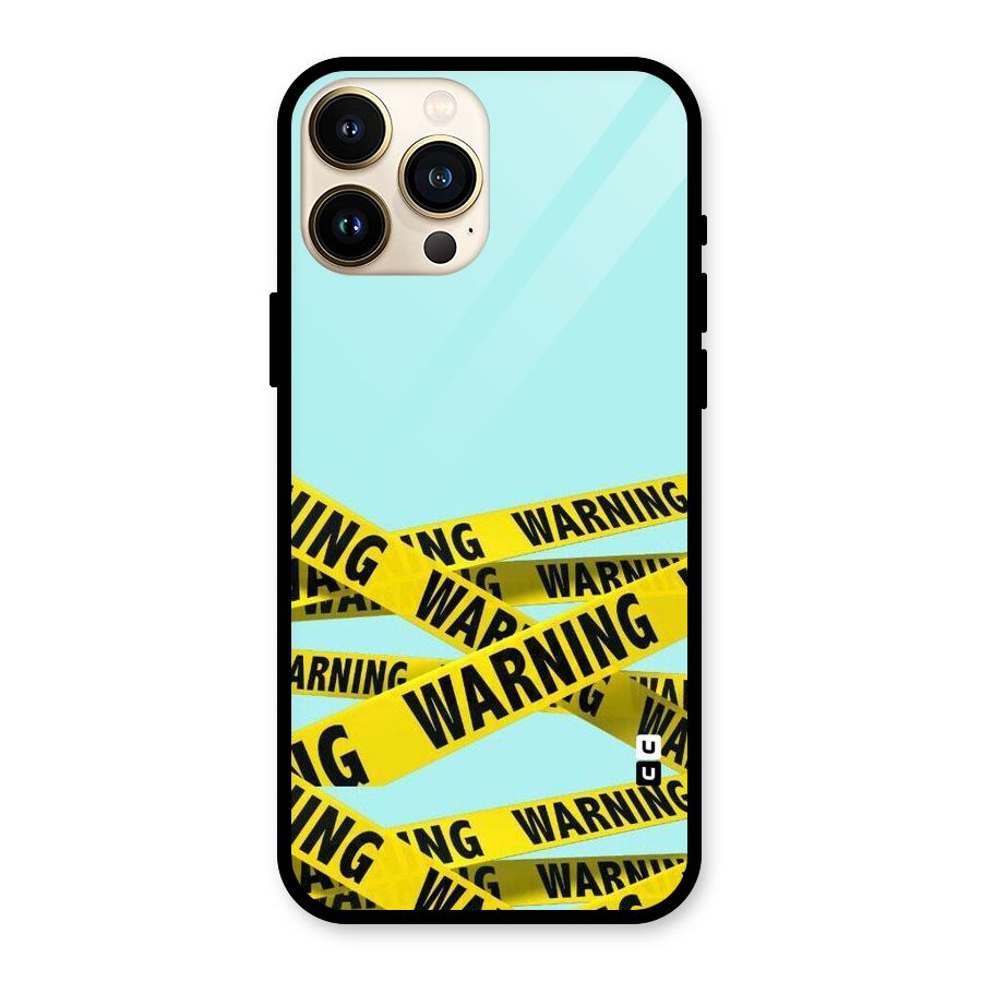 Warning Design Glass Back Case for iPhone 13 Pro Max