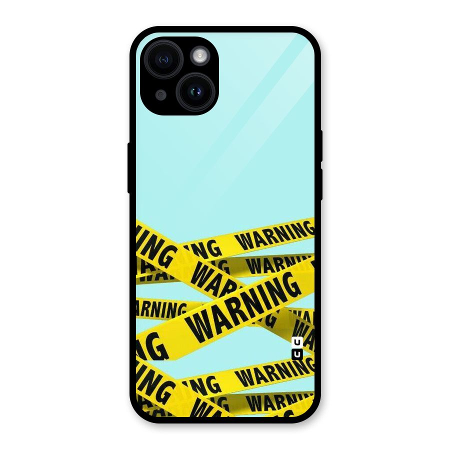 Warning Design Glass Back Case for iPhone 14